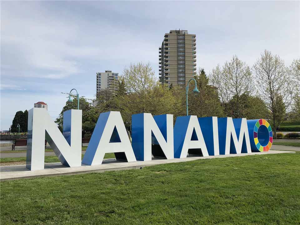 An exterior sign for the city of Nanaimo