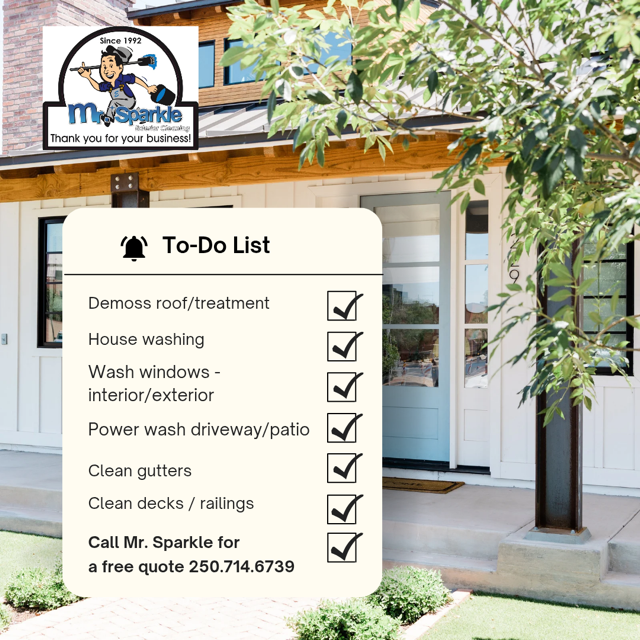 Exterior cleaning services offered by Mr. Sparkle