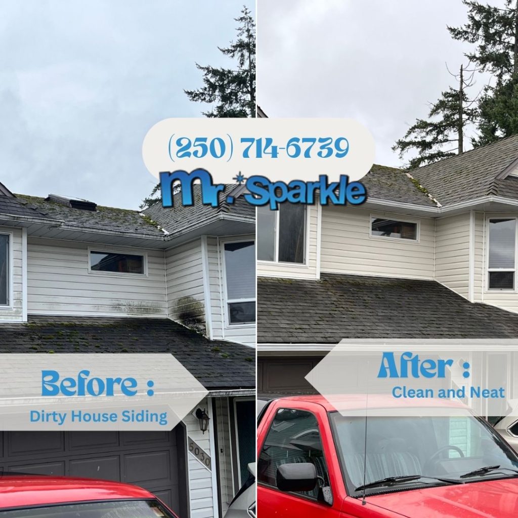 Before and after house washing service by Mr. Sparkle