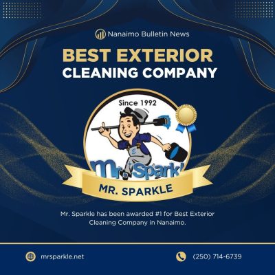 Mr. Sparkle awarded #1 Best Exterior Cleaning Company in Nanaimo by Nanaimo Bulletin News